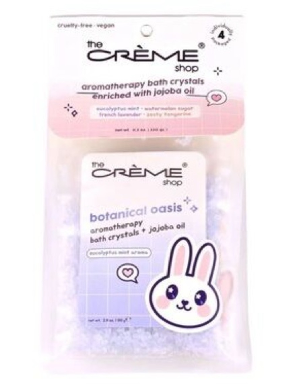 4 pack The Crème Shop Botanical Oasis Aromatherapy Bath Crystals - Purple